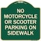 Signmission No Motorcycle or Scooter Parking on Sidewalk Heavy-Gauge Aluminum Sign, 18" x 18", G-1818-23840 A-DES-G-1818-23840 - alternate 1